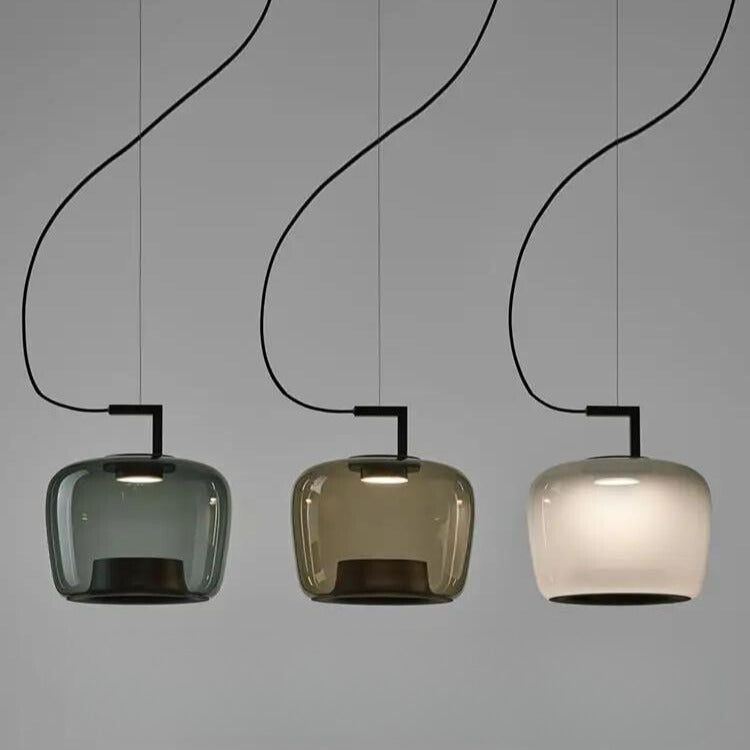 Suspension Design Moderne LED – Luminaire en Verre et Aluminium pour Cuisine et Salle à Manger
