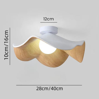 Plafonnier Lotus en Bois Nordic – Lampe Design en Résine et Métal, Inspiration Naturelle pour Salon ou Chambre