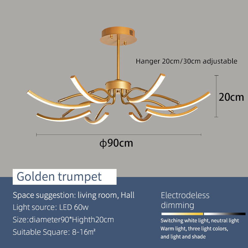 Plafonnier Design LED Moderne - Éclairage Élégant pour Salon et Chambre, Aluminium, 8 et 12 Têtes
