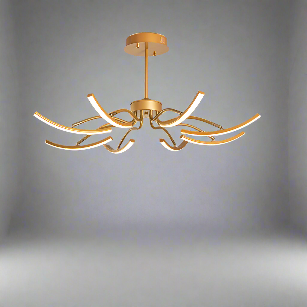 Plafonnier Design LED Moderne - Éclairage Élégant pour Salon et Chambre, Aluminium, 8 et 12 Têtes