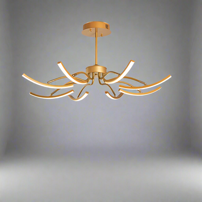 Plafonnier Design LED Moderne - Éclairage Élégant pour Salon et Chambre, Aluminium, 8 et 12 Têtes