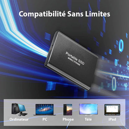 Disque Dur Externe SSD Portable 1 To/4 To – USB-C Haute Vitesse, Compatible PC, Mac, Android