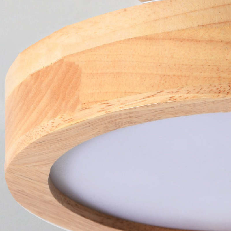 Plafonnier LED Moderne en Bois – Éclairage Minimaliste avec Fonction Dimmable pour Bureau et Salon
