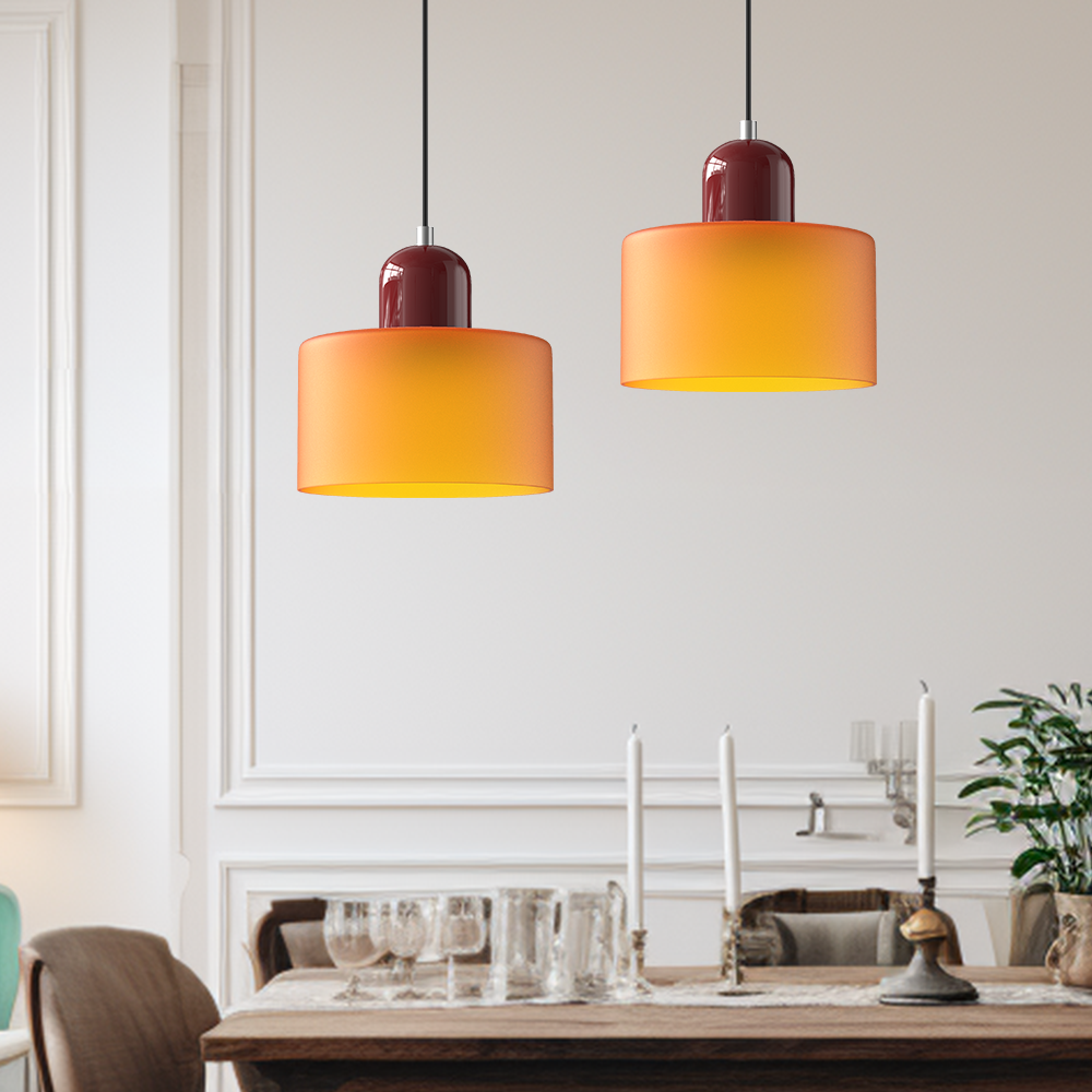 Lampe Pendante Bauhaus en Verre - Design Élégant avec Suspension Ajustable