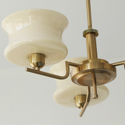 Suspension Vintage en Or Naturel - Lustre Élégant en Métal et Verre