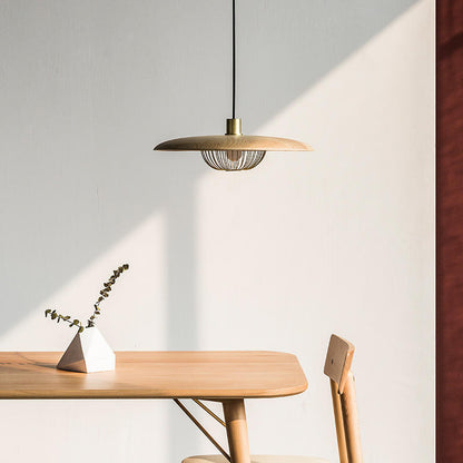 Suspension Imitation Bois - Lampe Suspendue au Style Nordique avec Détails Industriels