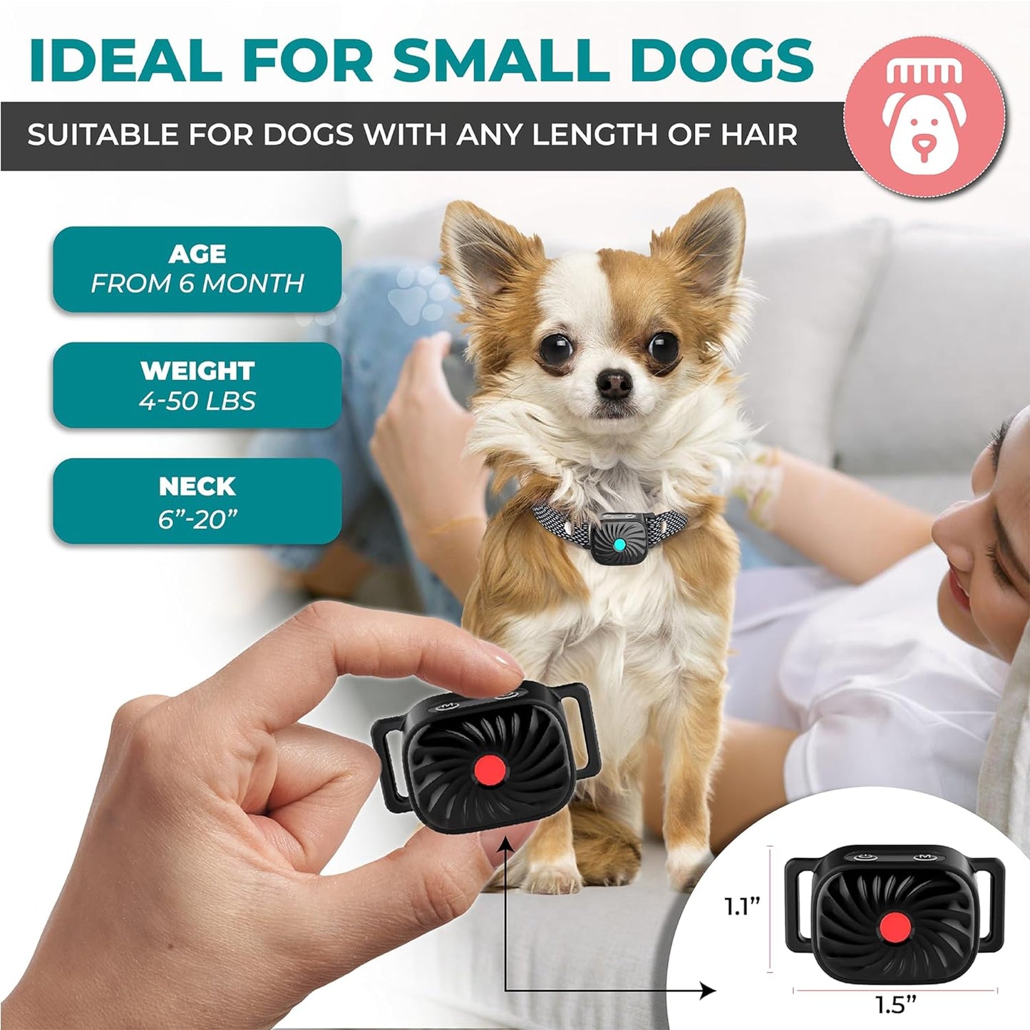 Collier Anti-Aboiement PetSilence – Solution Douce et Efficace pour Petits Chiens