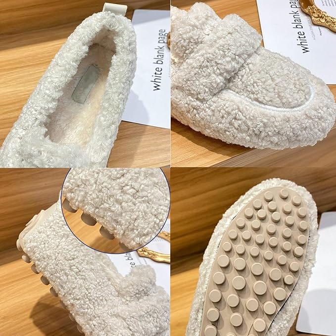 Chaussons DouceMarche – Mocassins d’Intérieur en Peluche, Confort Moelleux et Chaleur Douillette