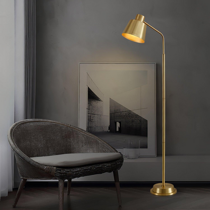 Lampadaire Zeid en Laiton – Élégance Moderne avec Structure Minimaliste et Éclairage LED