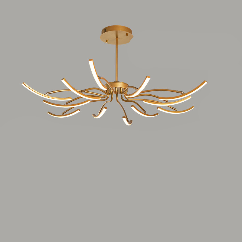 Plafonnier Design LED Moderne - Éclairage Élégant pour Salon et Chambre, Aluminium, 8 et 12 Têtes