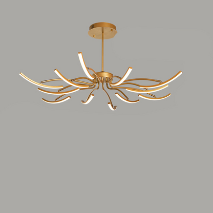 Plafonnier Design LED Moderne - Éclairage Élégant pour Salon et Chambre, Aluminium, 8 et 12 Têtes