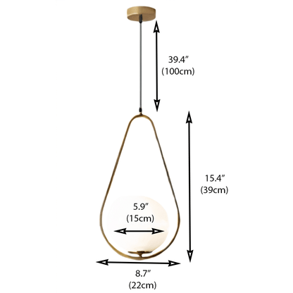 Suspension Élégante Drop – Lampe Pendentif Design Moderne en Métal avec Abat-jour en Verre