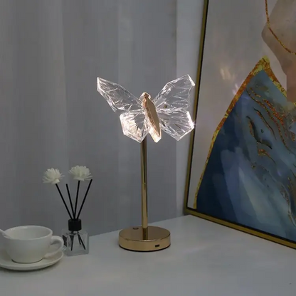 Lampe de Table Papillon Cristal – Éclairage Élégant et Charmant