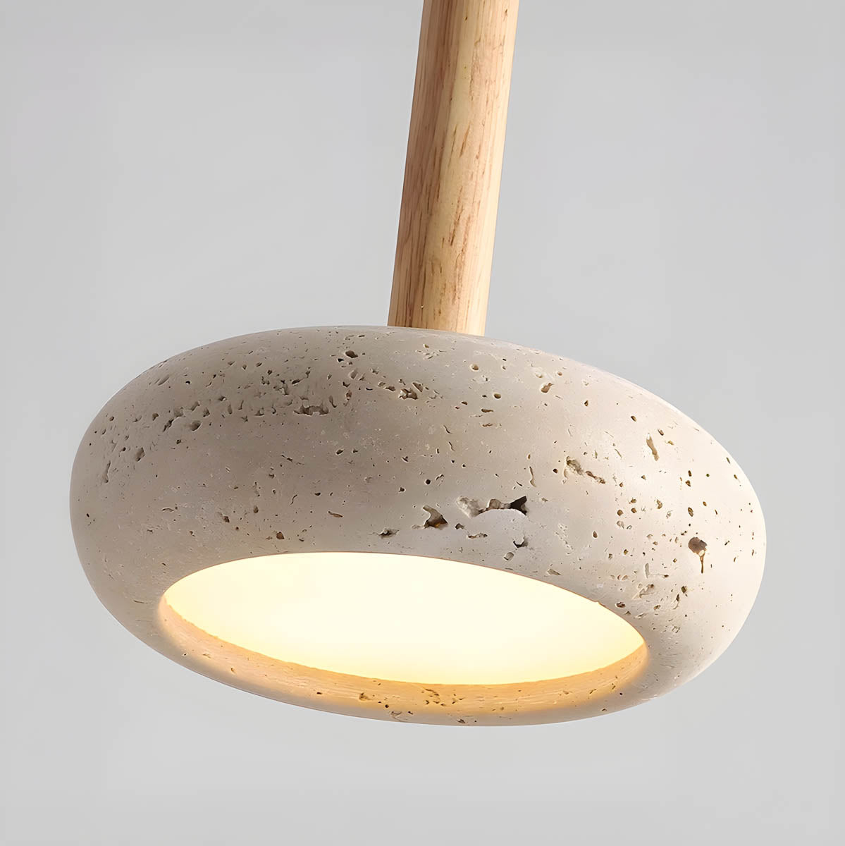 Suspension OSHO Stone – Lampe en Travertin Jaune Naturel LED, Éclairage Élégant et Durable