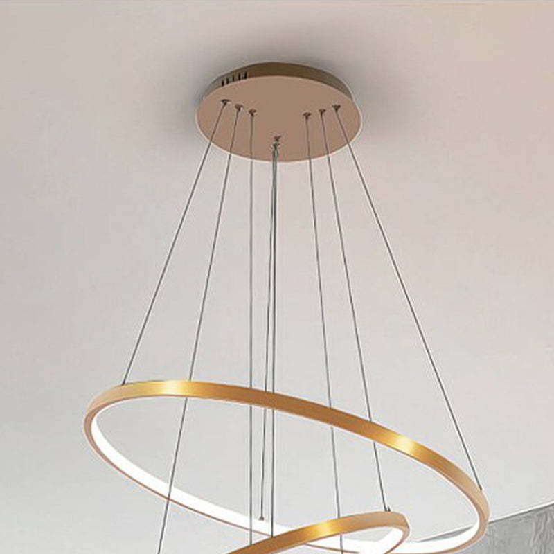 Lampe Suspension Moderne Yumanira avec 3 Anneaux – Éclairage Design LED, Réglable avec Télécommande