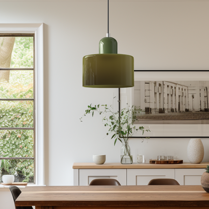 Lampe Pendante Bauhaus en Verre - Design Élégant avec Suspension Ajustable