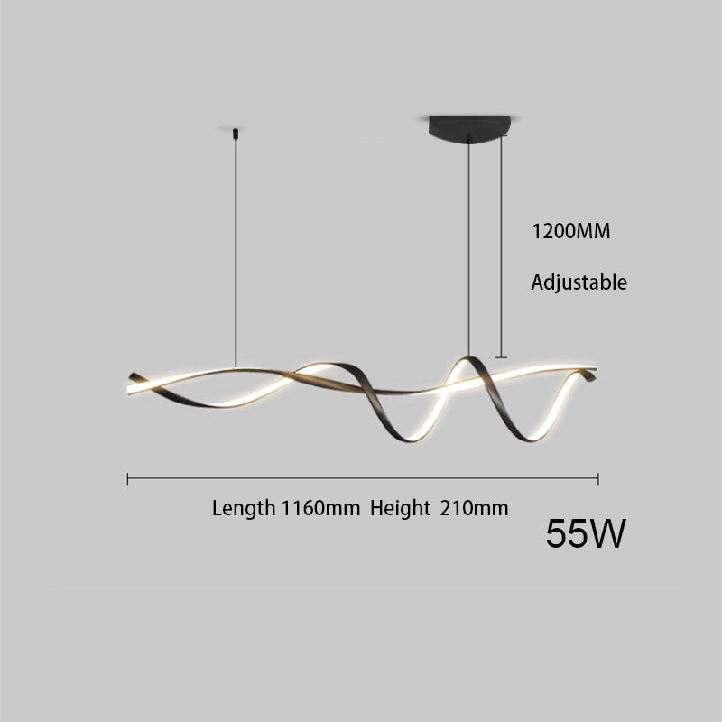 Suspension LED Moderne Noire – Élégance Minimaliste pour Intérieur Contemporain