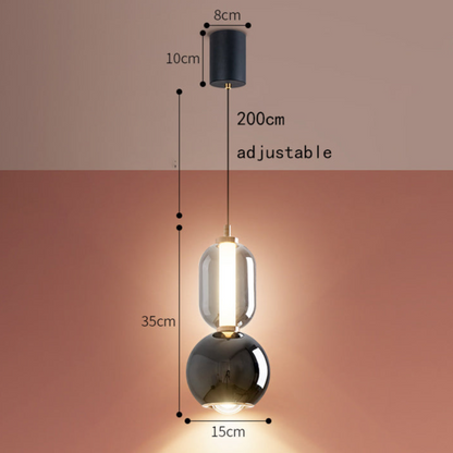 Suspension Scandinave Créative en Fer et Verre – Lampe Moderne Minimaliste