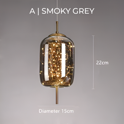 Lampe Suspendue Essence - Élégance Moderne avec Verre Brun et Éclairage LED