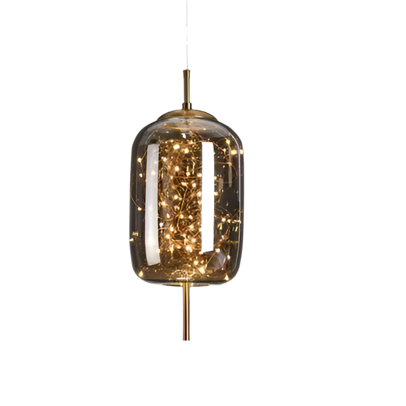 Lampe Suspendue Essence - Élégance Moderne avec Verre Brun et Éclairage LED