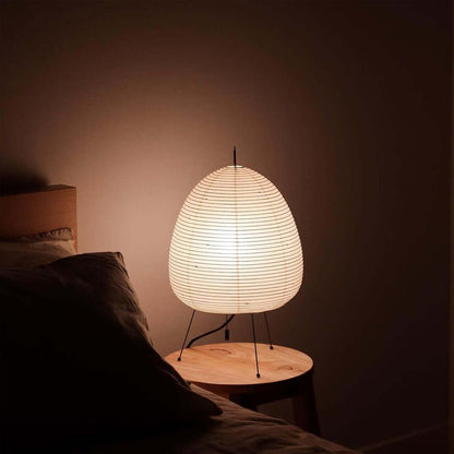 Lampe de Table Akari – Design Inspiré du Japon avec Papier de Murier et Métal