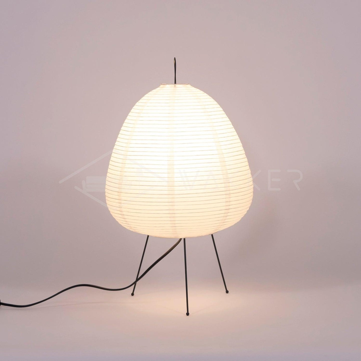 Lampe de Table Akari – Design Inspiré du Japon avec Papier de Murier et Métal