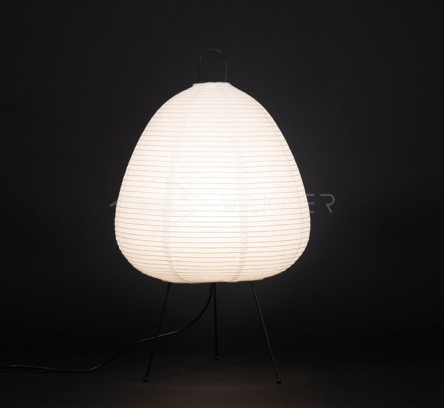 Lampe de Table Akari – Design Inspiré du Japon avec Papier de Murier et Métal