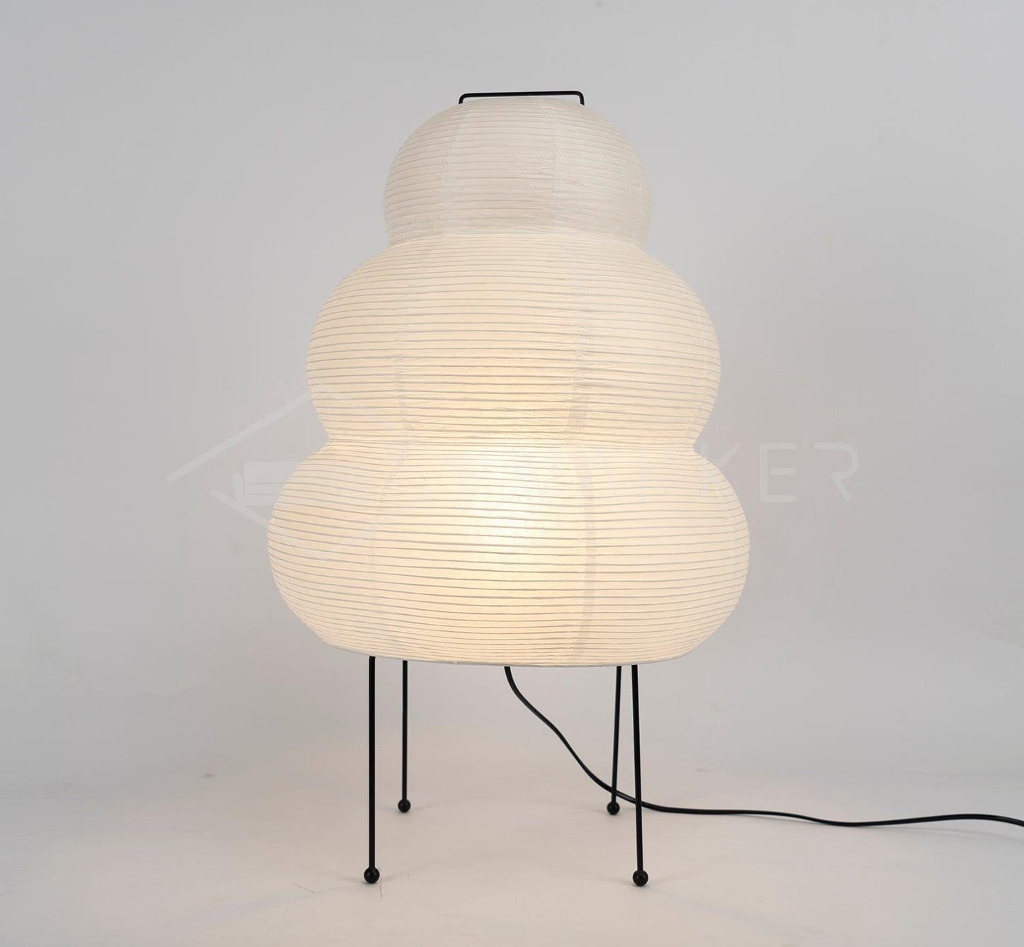 Lampe de Table Akari – Design Inspiré du Japon avec Papier de Murier et Métal