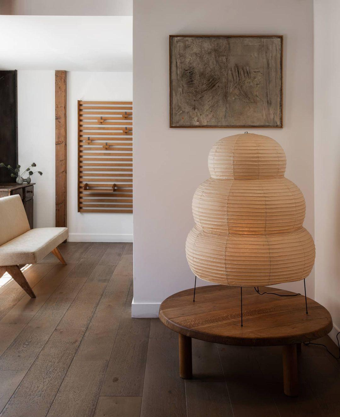 Lampe de Table Akari – Design Inspiré du Japon avec Papier de Murier et Métal