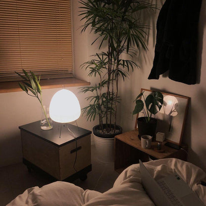 Lampe de Table Akari – Design Inspiré du Japon avec Papier de Murier et Métal