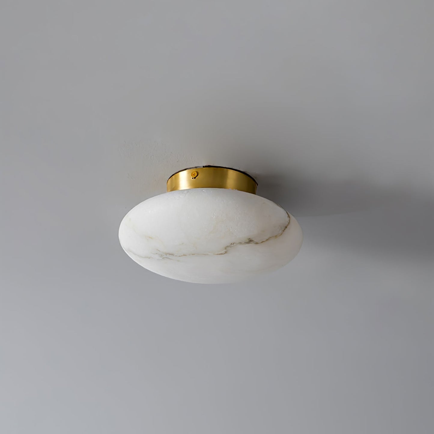 Lampe Plafonnier Oval en Albâtre – Éclairage LED Élégant en Métal et Albâtre