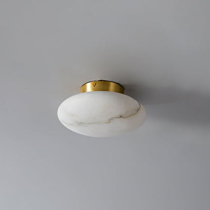Lampe Plafonnier Oval en Albâtre – Éclairage LED Élégant en Métal et Albâtre