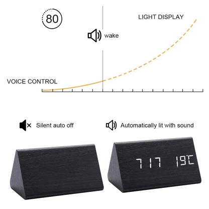 Réveil LED Design en Bois