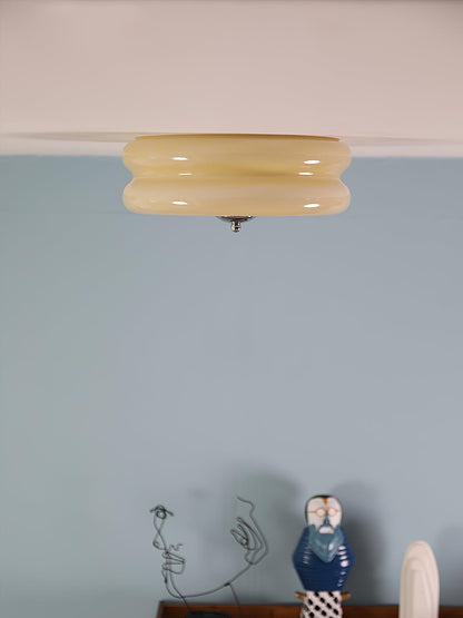 Plafonnier Vintage Art Déco, Élégance Géométrique avec LED Intégrée