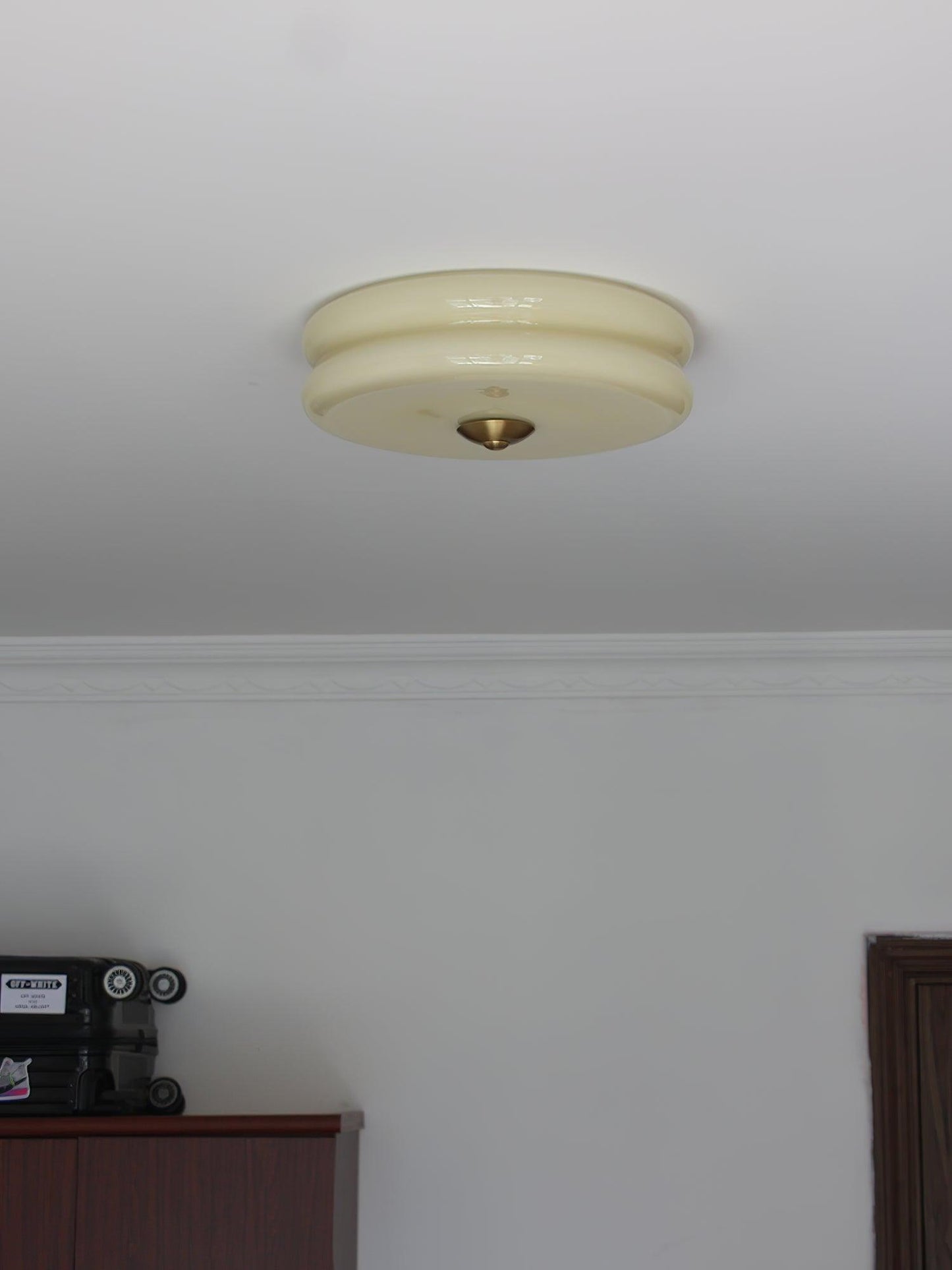 Plafonnier Vintage Art Déco, Élégance Géométrique avec LED Intégrée