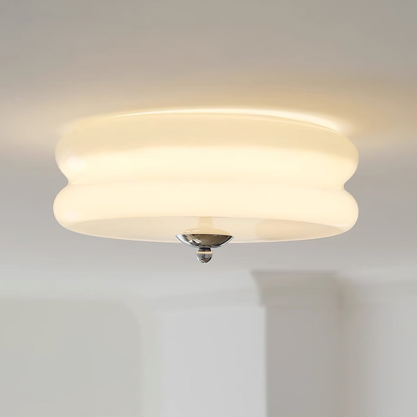 Plafonnier Vintage Art Déco, Élégance Géométrique avec LED Intégrée