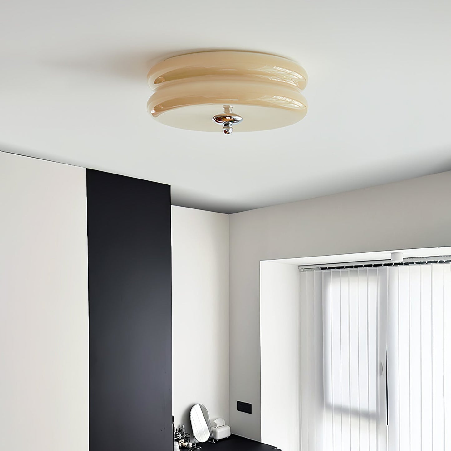 Plafonnier Vintage Art Déco, Élégance Géométrique avec LED Intégrée