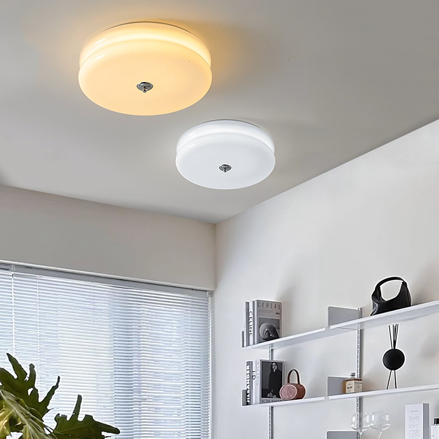 Plafonnier Vintage Art Déco, Élégance Géométrique avec LED Intégrée