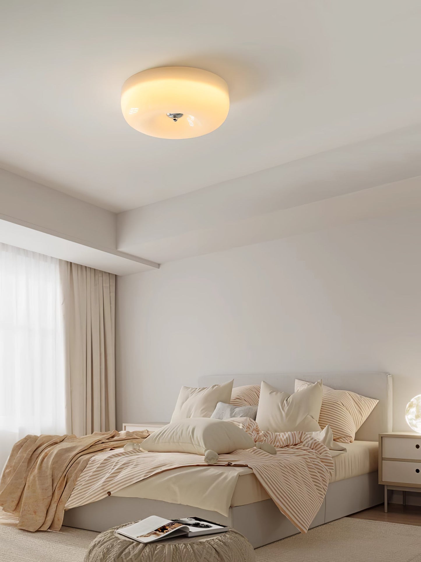 Plafonnier Vintage Art Déco, Élégance Géométrique avec LED Intégrée