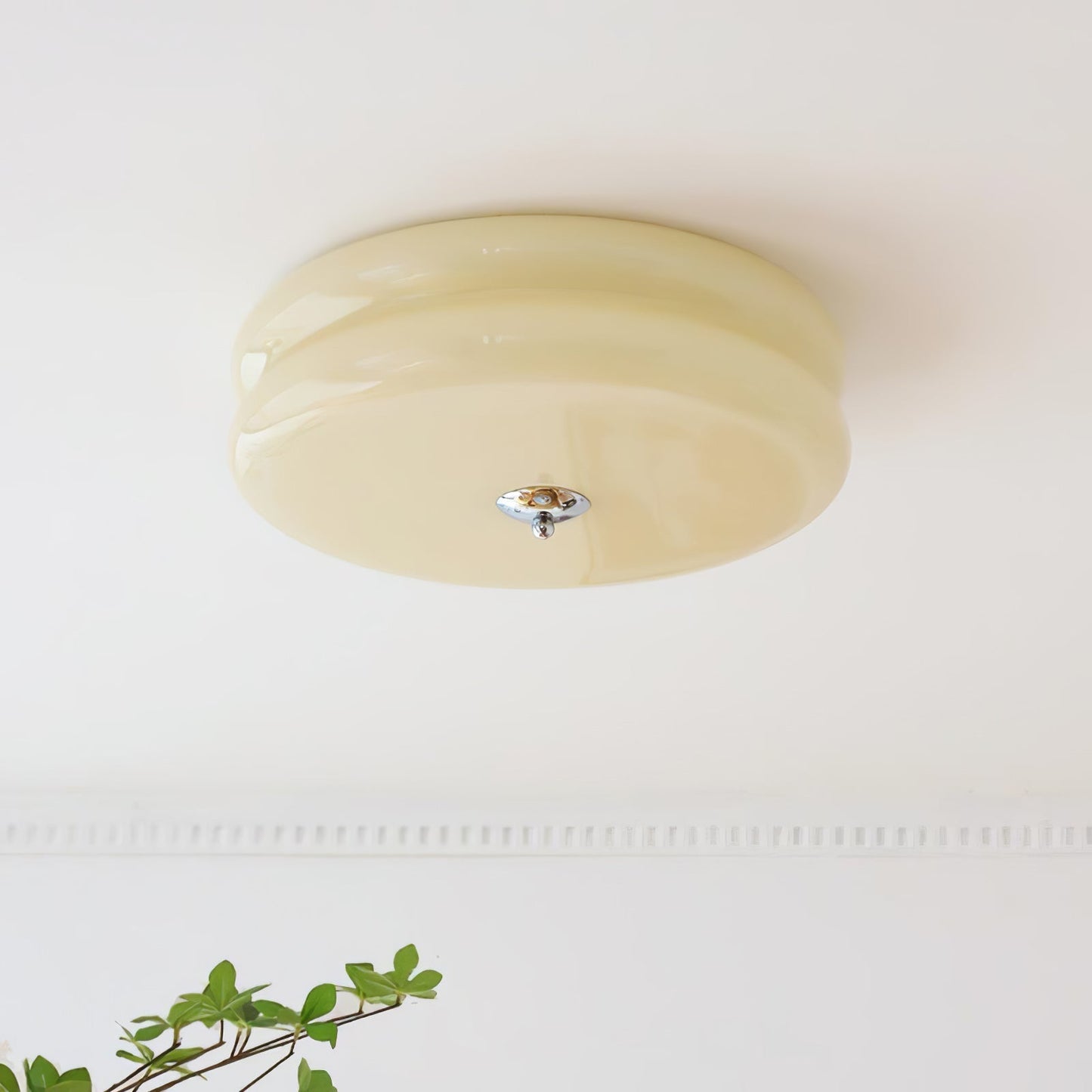 Plafonnier Vintage Art Déco, Élégance Géométrique avec LED Intégrée