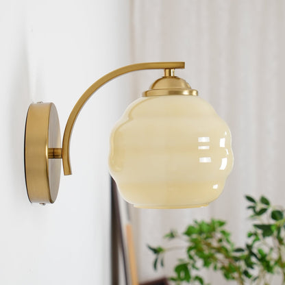Lampe Murale Vintage Art Déco, Élégance Classique avec Abat-jour en Verre Blanc