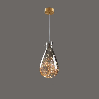 Suspension Moderne en Verre et Laiton – Éclairage Élégant pour Salon et Cuisine