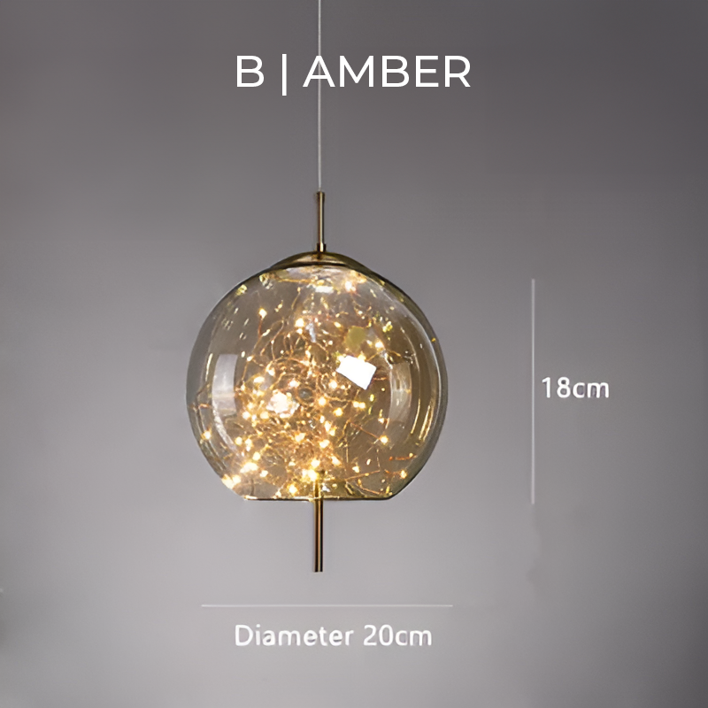 Lampe Suspendue Essence - Élégance Moderne avec Verre Brun et Éclairage LED