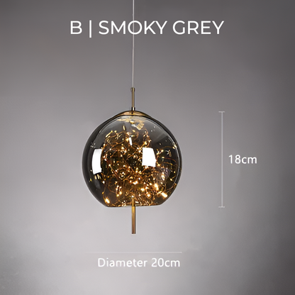 Lampe Suspendue Essence - Élégance Moderne avec Verre Brun et Éclairage LED