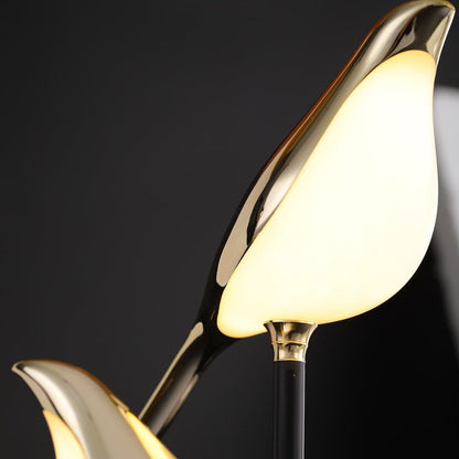 Lampe de Bureau LED BirdLamp – Design Postmoderne en Or Galvanisé