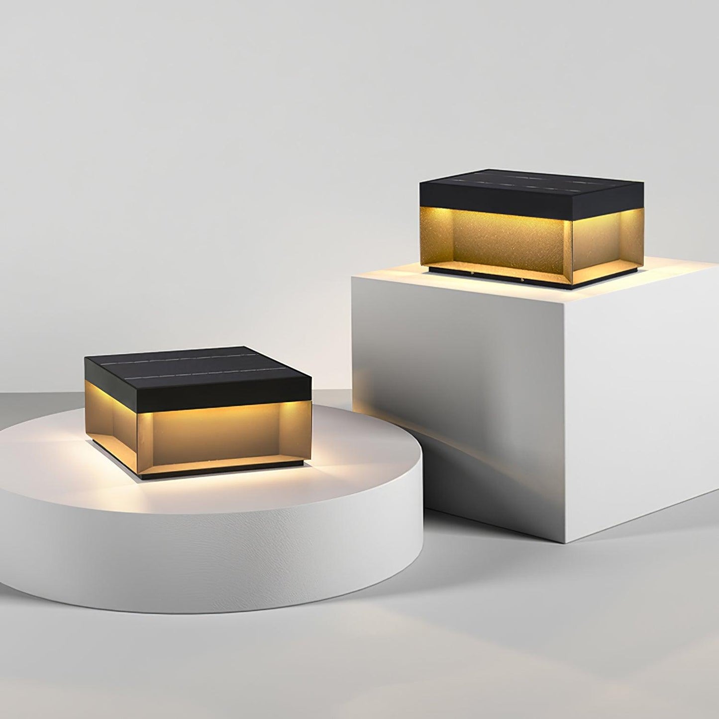 Lampe de Colonne Solaire Extérieure - Éclairage Résistant aux Intempéries avec LED