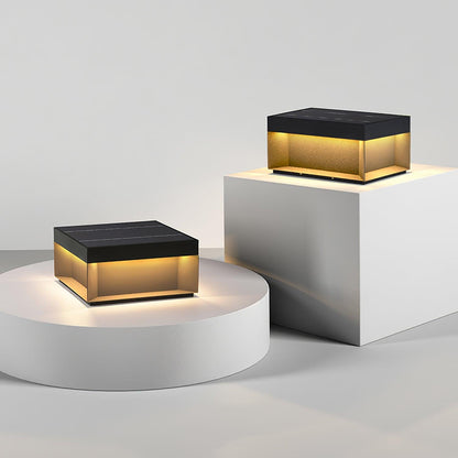 Lampe de Colonne Solaire Extérieure - Éclairage Résistant aux Intempéries avec LED