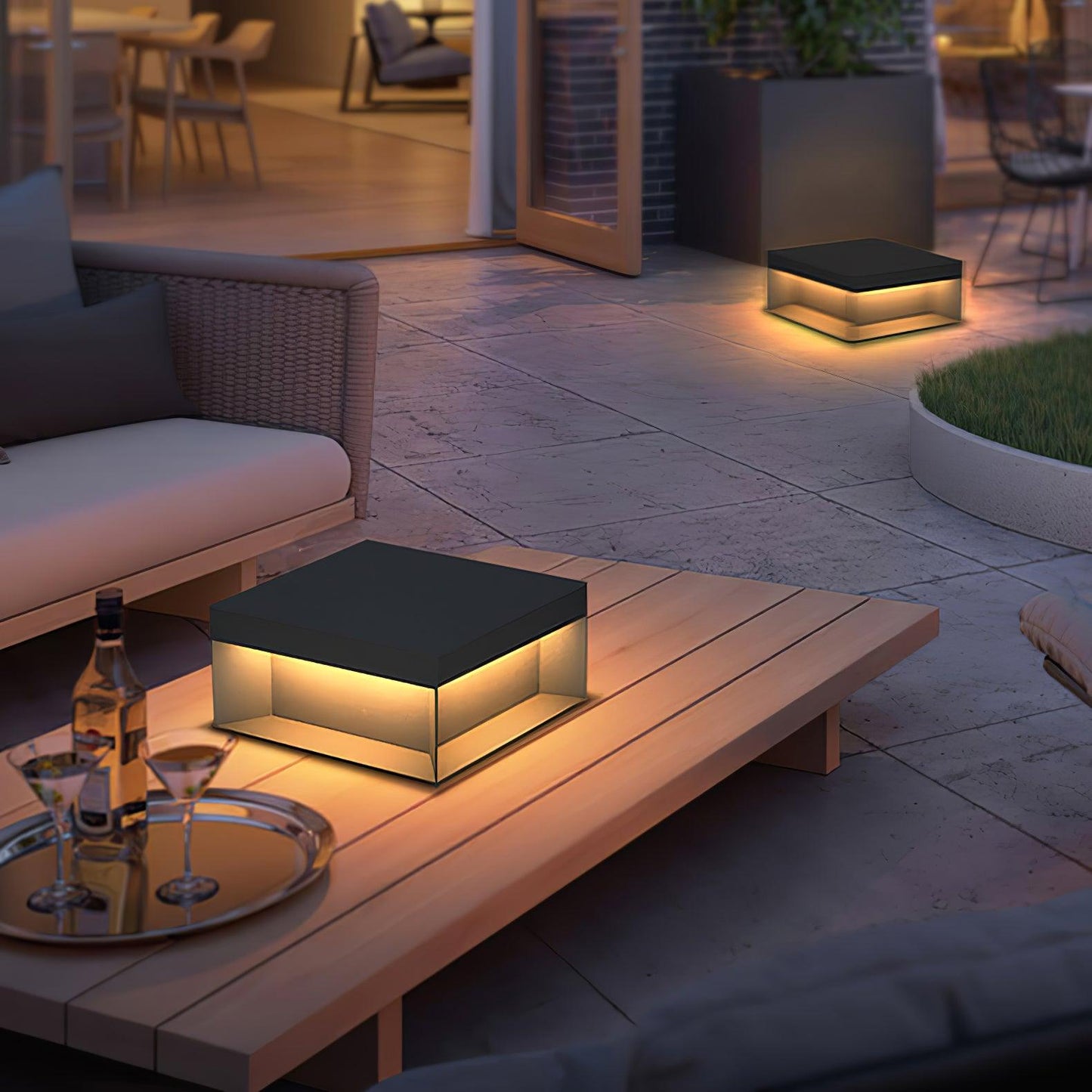 Lampe de Colonne Solaire Extérieure - Éclairage Résistant aux Intempéries avec LED
