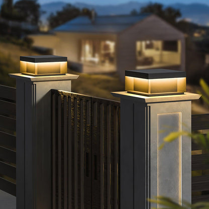 Lampe de Colonne Solaire Extérieure - Éclairage Résistant aux Intempéries avec LED