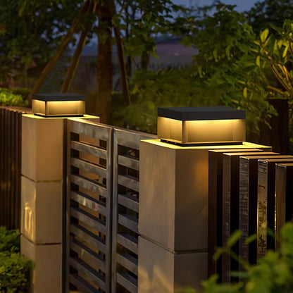 Lampe de Colonne Solaire Extérieure - Éclairage Résistant aux Intempéries avec LED